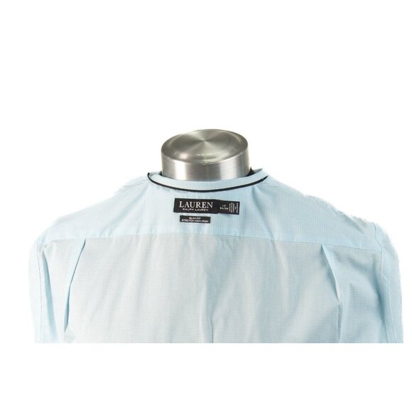 Ralph Lauren Polo Button Up Shirt 17 34/35‎  Blue Slim Long Sleeve BLACK LABEL - Picture 7 of 7